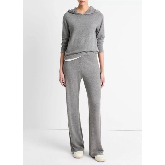 MONROW Flare Lounge Pants XS Heather Gray Stretch Neutral Luxury Cozy Athleisure - Picture 1 of 7